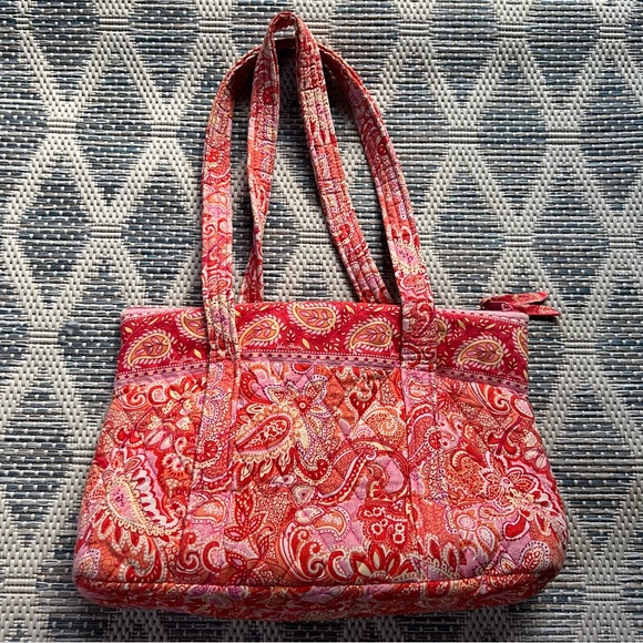 Vera Bradley Retired Pink Sherbert Paisley Zippered Tote Bag - Picture 2 of 6